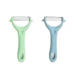 SQAQS Pelapatate a Y, 2 Pezzi Acciaio Inox Pelaverdure Multifunzione Pelapatate alla Mela con Comoda Impugnatura Antiscivolo Buona Presa per pelare Rapidamente e Delicatamente