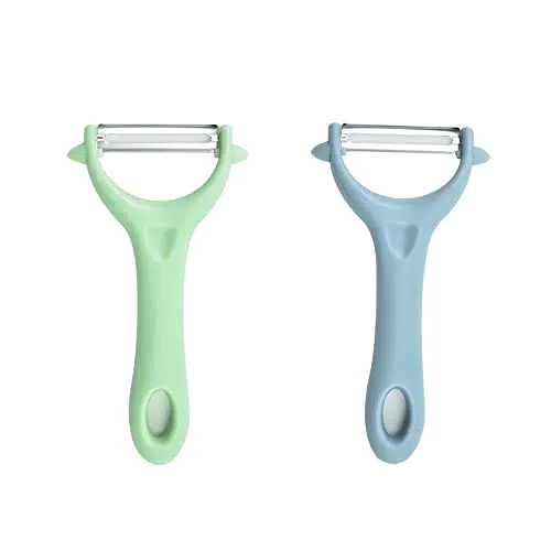 SQAQS Pelapatate a Y, 2 Pezzi Acciaio Inox Pelaverdure Multifunzione Pelapatate alla Mela con Comoda Impugnatura Antiscivolo Buona Presa per pelare Rapidamente e Delicatamente