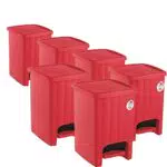 Stefanplast 6 Pattumiera a Pedale Margherita 20lt, ROSSO