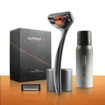 SUPRENT Rasoio da Uomo - Lama 2x3 Matrix Tech, Kit Rasoio da Barba Angolo Dorato 38