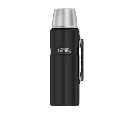 THERMOS Thermos King in acciaio inox, nero 1, 2 l, thermos con bicchiere 4003.232.120 lavabile in lavastoviglie