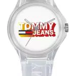 Tommy Hilfiger Jeans Orologio Analogico al Quarzo Unisex con Cinturino in Silicone Bianco - 1720027
