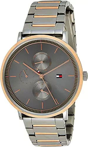 Tommy Hilfiger Orologio Analogico Multifunzione al Quarzo da Donna con Cinturino in Acciaio Inossidabile Bicolore - 1782300
