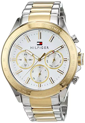 Tommy Hilfiger Orologio Analogico Multifunzione al Quarzo da Uomo con Cinturino in Acciaio Inossidabile Bicolore - 1791226