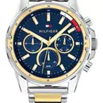 Tommy Hilfiger Orologio Analogico Multifunzione al Quarzo da Uomo con Cinturino in Acciaio Inossidabile Bicolore