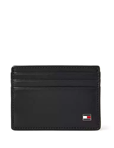 Tommy Hilfiger Portacarte Eton CC Holder in Pelle, Nero