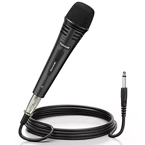 TONOR Microfono Dinamico Professionale 4, 8m Cavo per DVD/TV/KTV Audio/Risuonatore