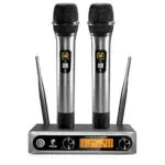 TONOR Microfono wireless UHF professionale dinamico doppio microfono senza fili