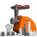 Tritacarne Elettrico con 3 funzioni di tritatura, 1 accessorio per le salsicce, 1 accessorio per il kibbeh, 1 dispositivo per i pomodori