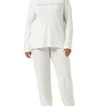 Triumph Sets PK LSL 10 CO/MD, Set di pigiama Donna, White - Dark Combination