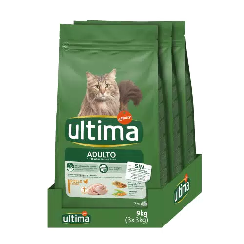 Ultima Cibo per Gatti Adulti con Pollo - 3 x 3kg: Total 9kg