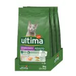 Ultima Cibo per Gatti Adulti Sterilizzati con Salmoni - 3 x 3kg: Total 9kg