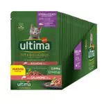 Ultima Cibo Umido per Gatti Fit & Delicious con Salmone: 24 Buste da 85g