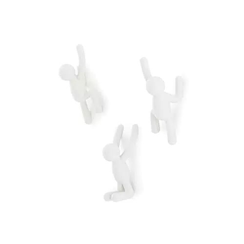 Umbra Buddy Ganci da parete, Set di 3, Bianco