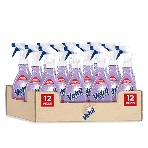 Vetril - Detergente Spray Vetri e Superfici con Antipolvere, 650 ml x 12 pezzi
