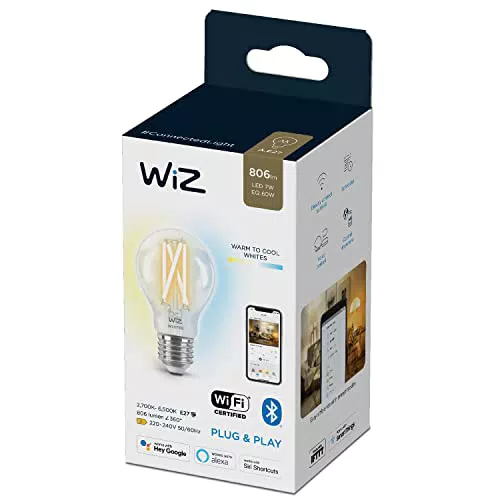 WiZ Lampadina Smart WiFi, Luce Dimmerabile, sfera, E27