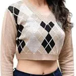 ZAFUL Maglione invernale da donna con scollo a V, in stile crop top da donna