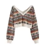 ZAFUL Maglione invernale da donna con scollo a V coolor caffè, XL