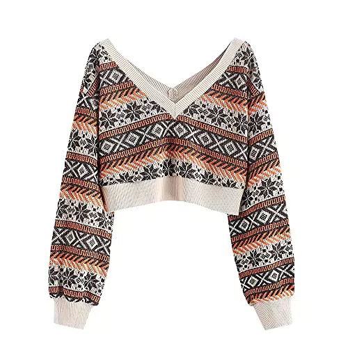 ZAFUL Maglione invernale da donna con scollo a V coolor caffè, XL