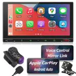 ZKJAYOE Autoradio 2 DIN Compatibile con Apple CarPlay & Android Auto