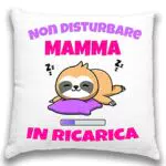 12Print Cuscino mamma per compleanno donna, cuscino idea regalo natale e festa della mamma - mamma in ricarica