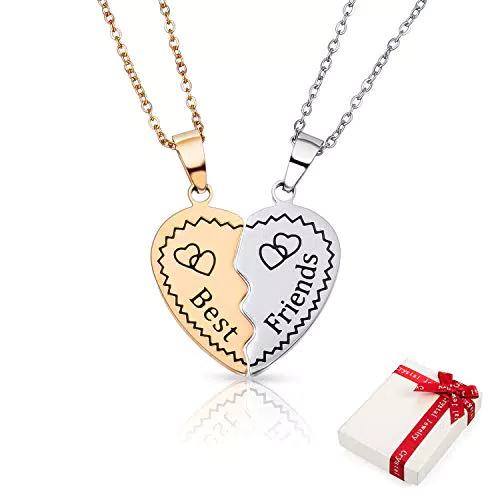 2 pezzi collana a catena divisibile da donna con cuore puzzle