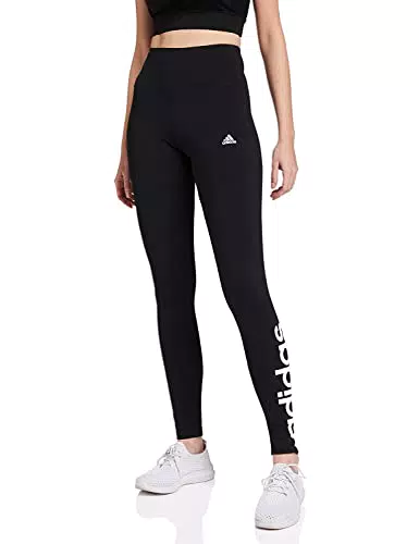 adidas Donna Essentials High-Waisted Logo Ghette, Black/White