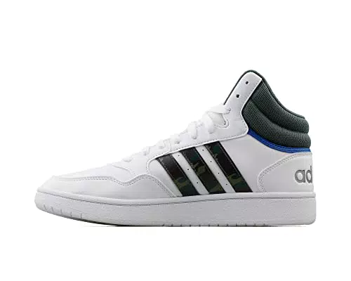 adidas Hoops 3.0 Mid, Sneaker Uomo, Ftwr White/Green Oxide/Team Royal Blue