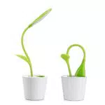 Agolaty, Unisex -Adult, Portapenne Lampada da Scrivania Verde Tromba