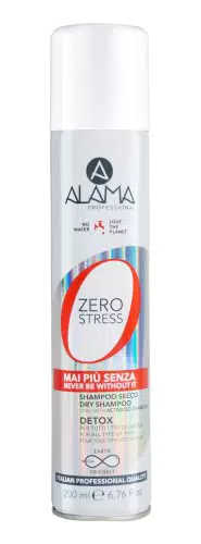 Alama Professional Zero Stress Shampoo Secco Purificante e Detox con Carbone Vegetale Attivo per Capelli Immediatamente Puliti senza l'Utilizzo dell'Acqua