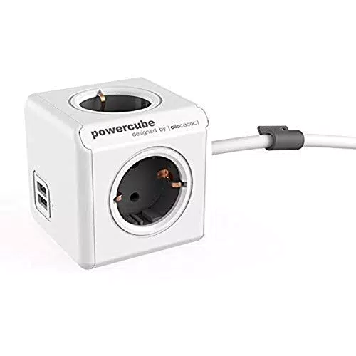 Allocacoc Cube 4 + 2 USB 1, 5 m cavo, 1 pezzi, bianco