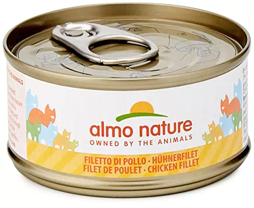 Almo Nature Mega Pack - Filetto di Pollo, Cibo Umido per gatti,  Confezione da 6 lattine x 70g
