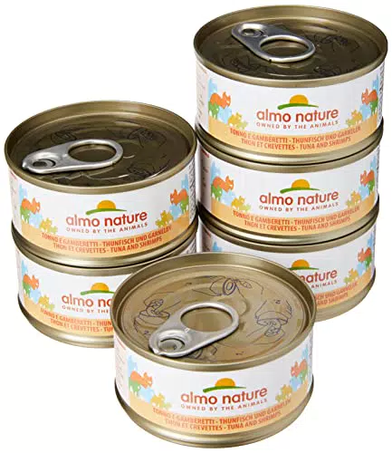Almo Nature Mega Pack - Tonno e Gamberetti, 6 lattine x 70g