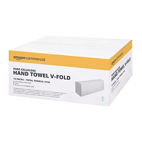 AmazonCommercial - Salviette, piega a V, confezione da 15