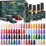Anicco Smalto Semipermanente Unghie 42 Pz, Smalti Semipermanenti per Unghie con Base e Top Coat