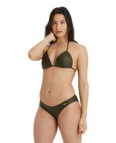 ARENA Women's Bikini Triangle Solid, Due Pezzi Donna, Dark Olive, 50