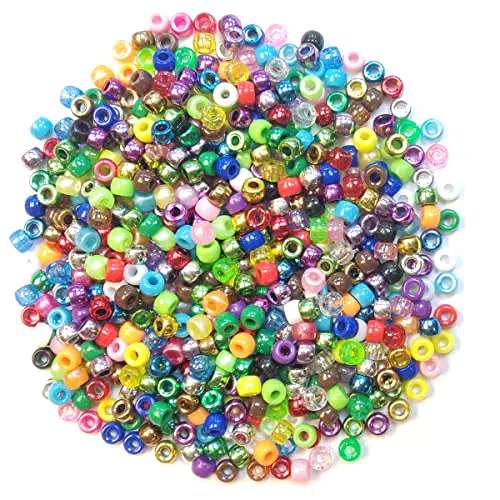 ArkCRAFT Perline tonde assortite 4 in 1, perlate, glitterate, metalliche, brillanti, confezione da 1000