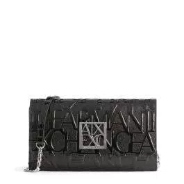 ARMANI EXCHANGE Chain, Embossed all Over Logo, Portafoglio Bi-Fold Donna