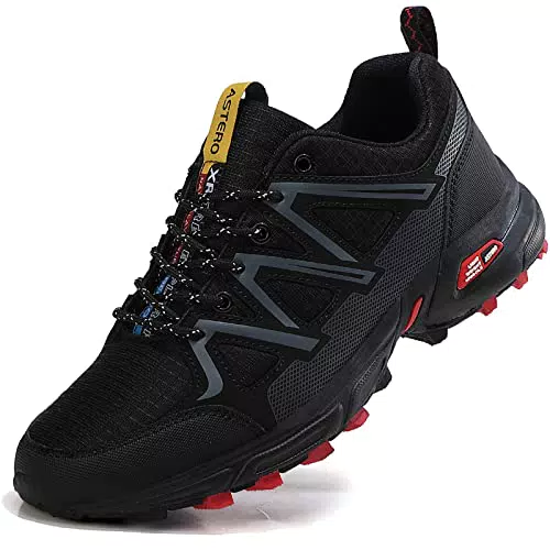 ASTERO Scarpe Trail Uomo Ginnastica Sneakers Nero 44
