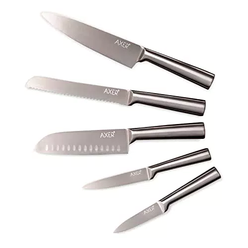 Axer Set di Coltelli da Cucina - 5 Coltelli Acciaio Inox