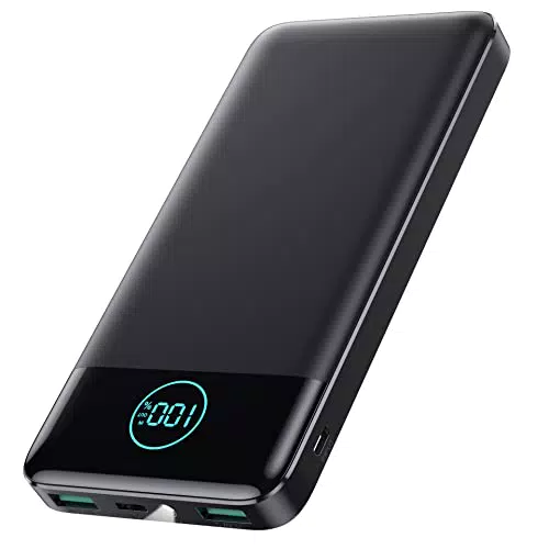 AXNEB Power Bank 13800mAh, Ultra Sottile & Leggero Caricatore Portatile con Display LCD