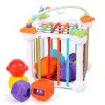 BBLIKE Activity Cubes Montessori Giocattoli, Baby Sorter Toy Cubo colorato e 6 PCS Multi Sensory Shape
