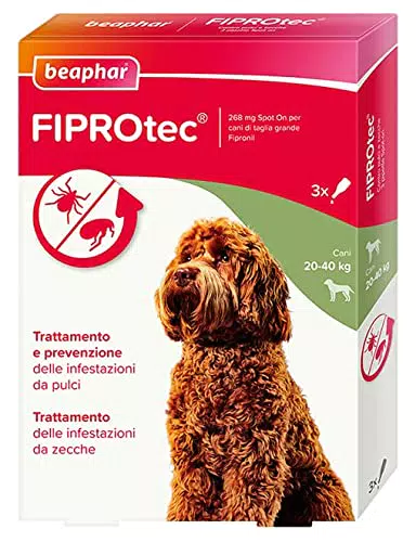 Beaphar FIPROtec Antiparassitario per Cane Taglia Grande (20-40 Kg), 3 Pipette
