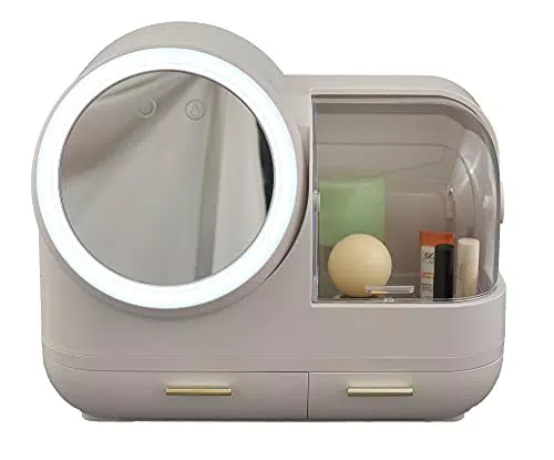 Beauty Case da Viaggio Donna Rigido Portatile con Specchio Led