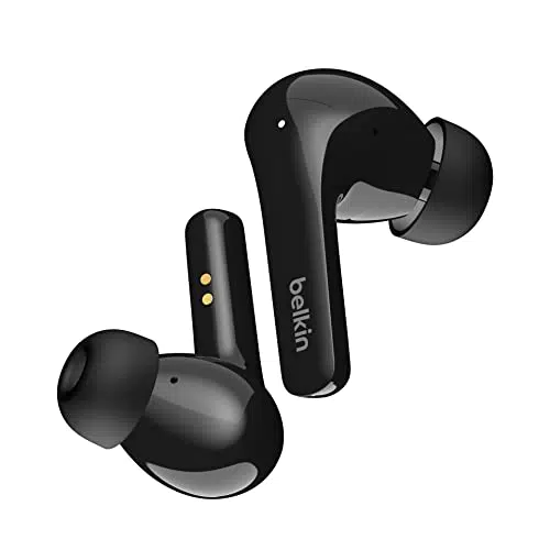 Belkin SOUNDFORM Flow Auricolari Bluetooth true wireless con cancellazione attiva del rumore, Cuffie in-ear, IPX5, 31 ore di riproduzione, per iPhone, Galaxy, Pixel - Nero, One Size, AUC006