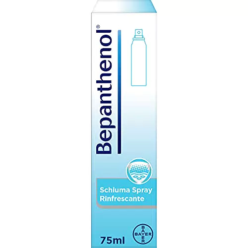 Bepanthenol Schiuma Spray Rinfrescante, Idratante Viso e Corpo Per Sollievo da Piccole Ustioni e Scottature Solari
