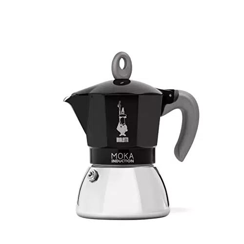 Bialetti Caffettiera Moka Induction, 6 Tazze, Adatta a Tutti i piani cottura