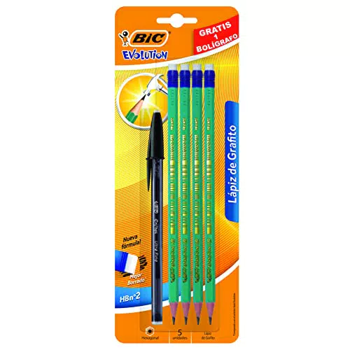 Bic Evolution Matite Con Cancellino, 4 Pezzi