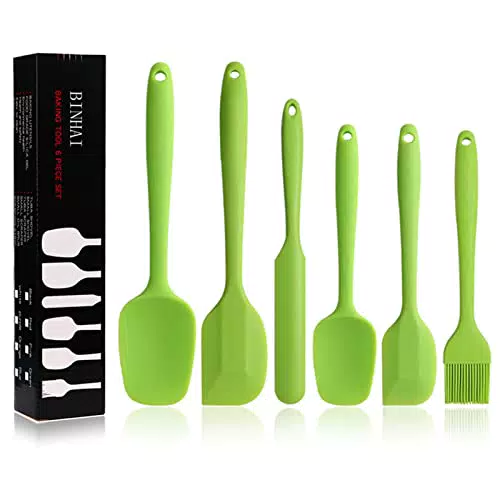 BINHAI Set spatole in silicone - 6 pezzi termoresistenti, verde
