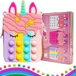 borsa unicorno bambina, confezione regalo inclusa, fidget toys borsetta unicorno bambina con tracolla vari colori